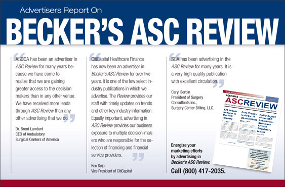 Advertiser's Report on Becker's ASC Review